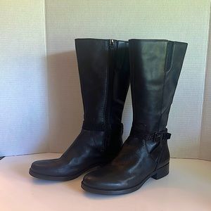 Ecco tall Leather almond toe boots size 8